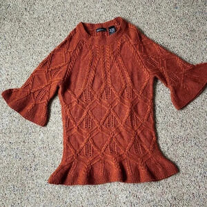 Moda International Fisherman Knit Wool Blend Girl Sweater size XS